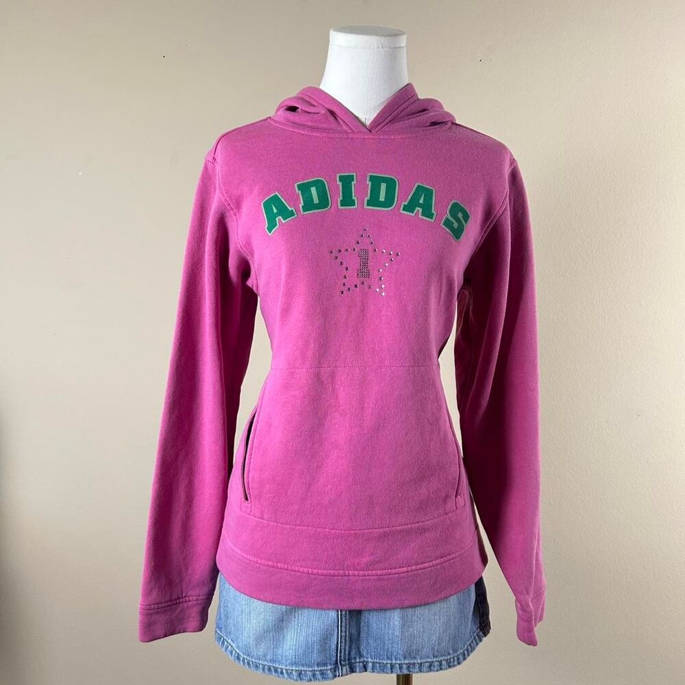 RARE 2006 Adidas Y2K Pink Rhinestone Hoodie